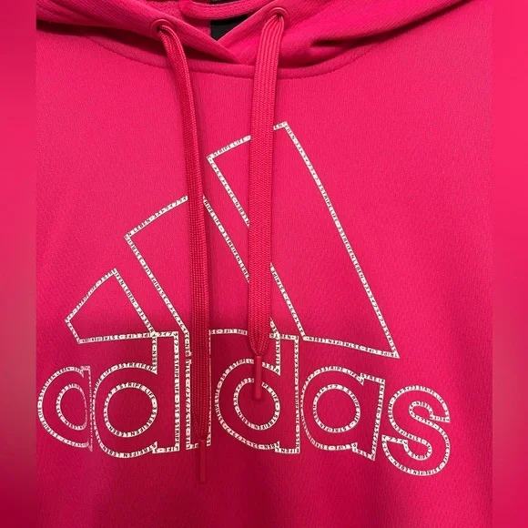 adidas Hot Pink Logo Hoodie, Small - Picture 2 of 8